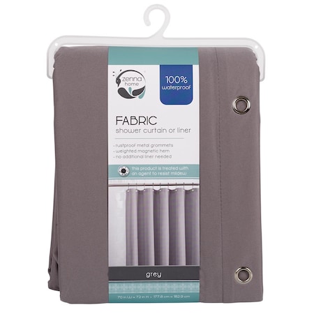 Zenna Home Zenna Home 72 in. H X 70 in. W Gray Solid Shower Curtain Liner Fabric LFRLWTRGYL